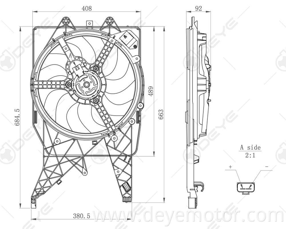 1341399 8 pc cooling radiator fan for OPEL CORSA D